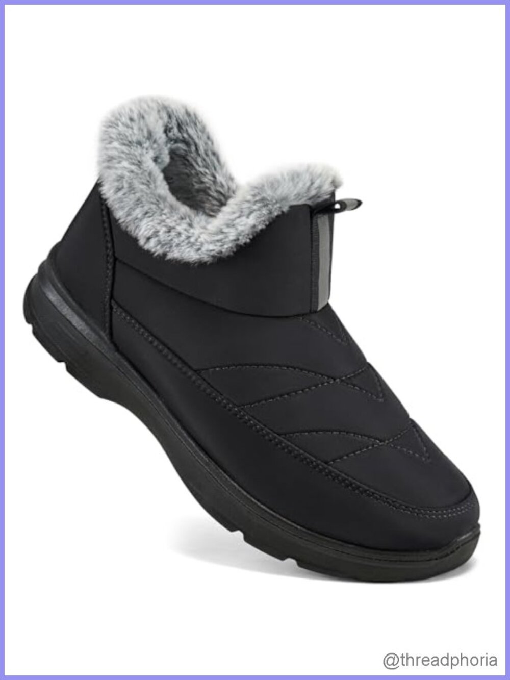 Womens Waterproof Snow Boots Faux Fur Lined Slip On Ankle Boots